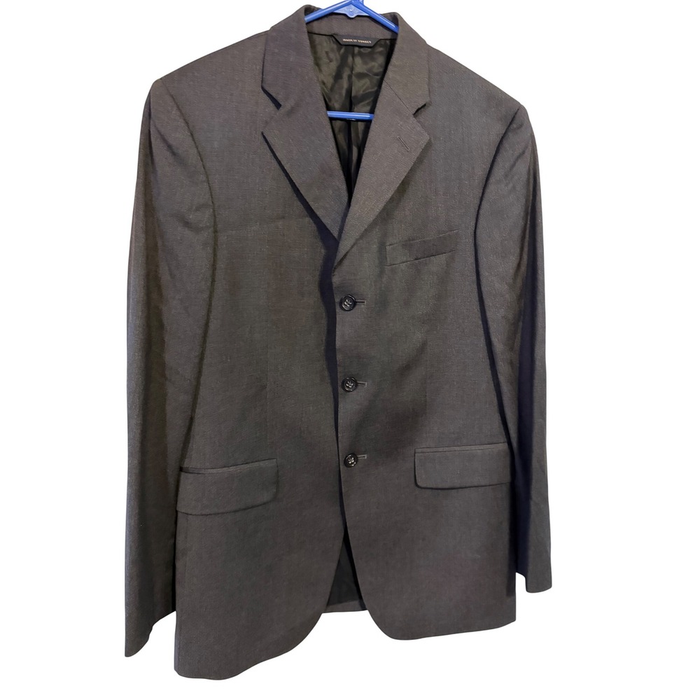 Banana Republic Modern Mens 40R Gray 100% Wool 3-Button Blazer Sport Coat Turkey